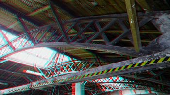 Metallkonstruktion von Gebäude in 3D-Effekt