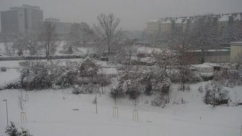 Das Gebiet als Schneelandschaft aus Februar 2013, Blick Richtung Gürtel, hier steht mittlerweile die Schule.