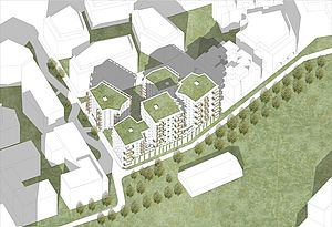 Darstellung vom zukünftigen Wohnprojekt NOW20 am Nordwestbahnhof.