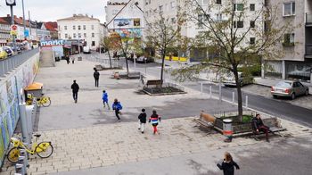 Der Schwendermarkt mit umgebendem Freiraum.