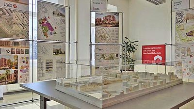 Die Ausstellung zum Nordwestbahnhof der Bezirksvorstehung Brigittenau.