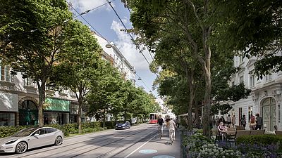 Visualisierung neu gestaltete Wiedner Hauptstraße