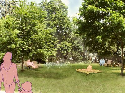 Visualisierung des geplanten Lesegartens im Stadtpark Atzgersdorf Visualisierung des geplanten Lesegartens im Stadtpark Atzgersdorf