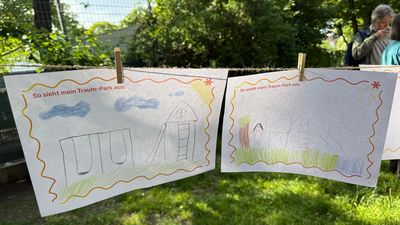 Zeichnungen von Kindern zu ihrem Traum-Park